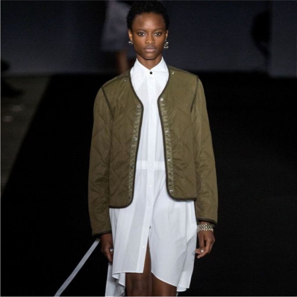 Rag & Bone Silk Quilted Forest Liner Jacket in Olive Size XS